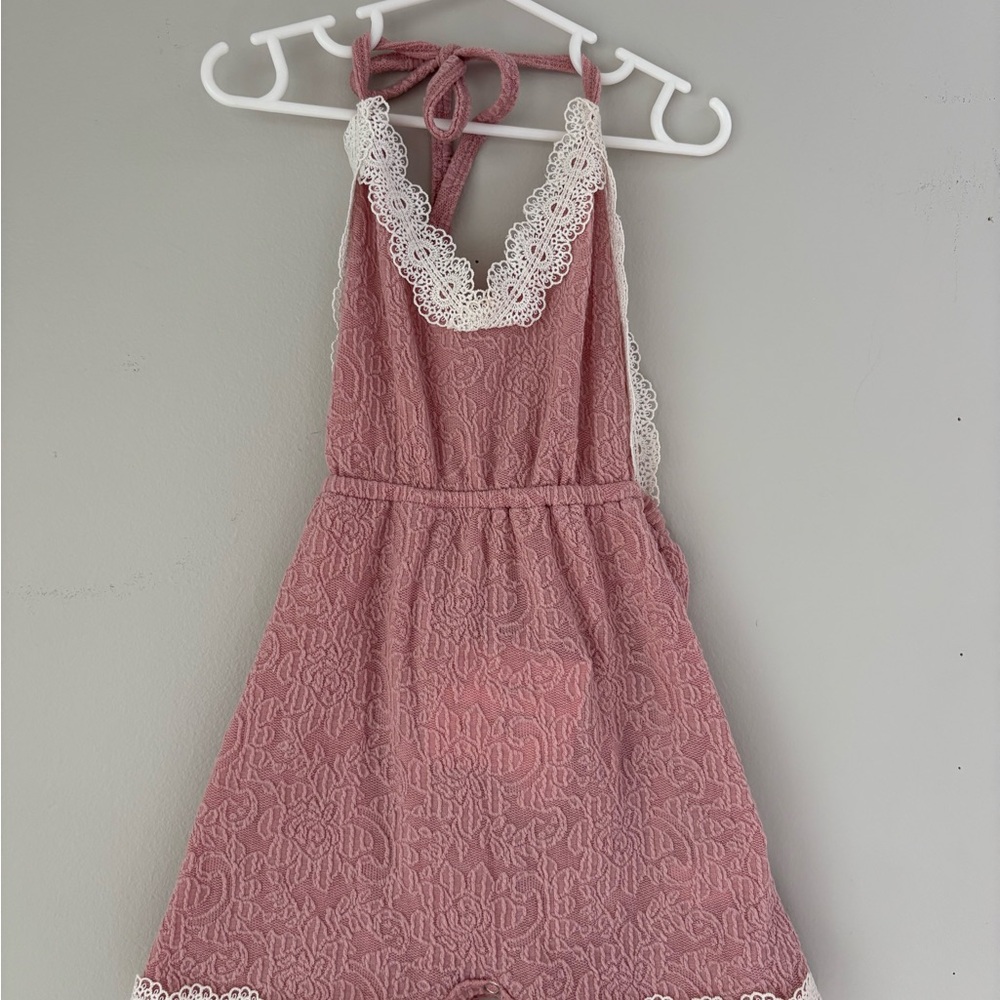 Bailey’s Blossoms Pink Lace Romper